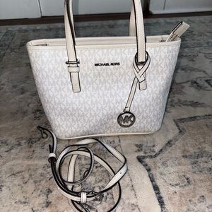 Michael Kors Cream Tote with Black Accents